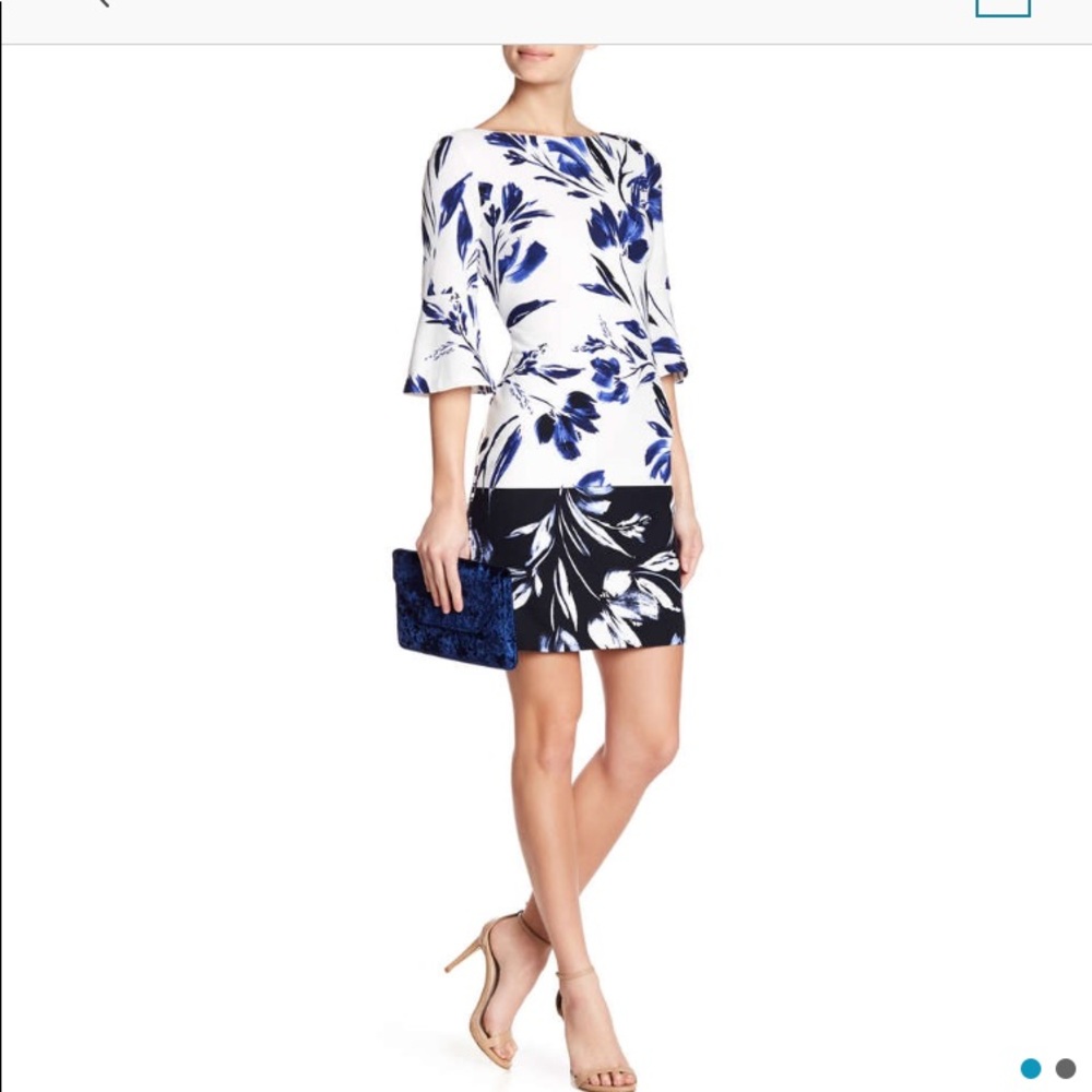 Pattered bell sleeve dress
